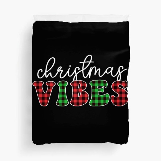 Christmas Vibes Buffalo Plaid Retro Christmas Duvet Covers