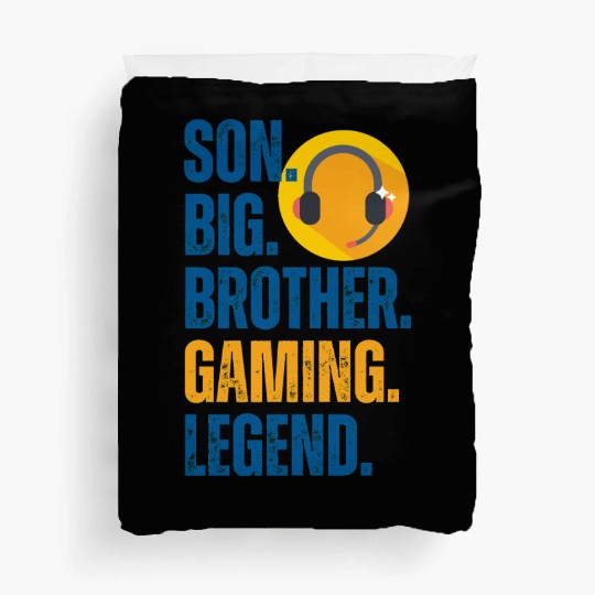 SON BROTHER GAMING LEGEND for gamer textured text Duvet Covers