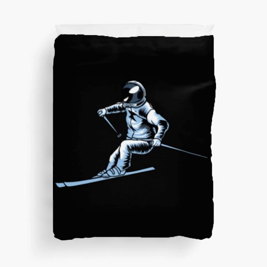 Skiing Skier Astronaut Duvet Covers