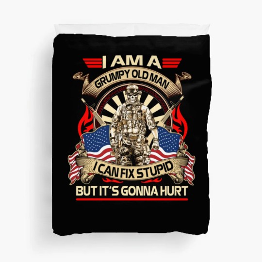Afghanistan veteran Grumpy old man Duvet Covers