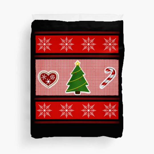 Christmas trilogy - red Christmas Duvet Covers