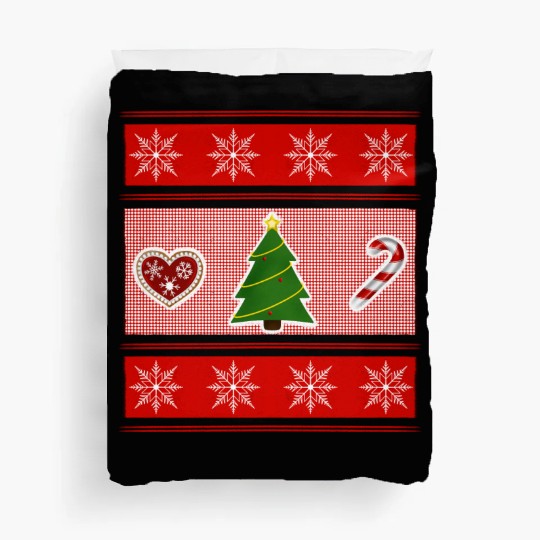 Christmas trilogy - red Christmas Duvet Covers