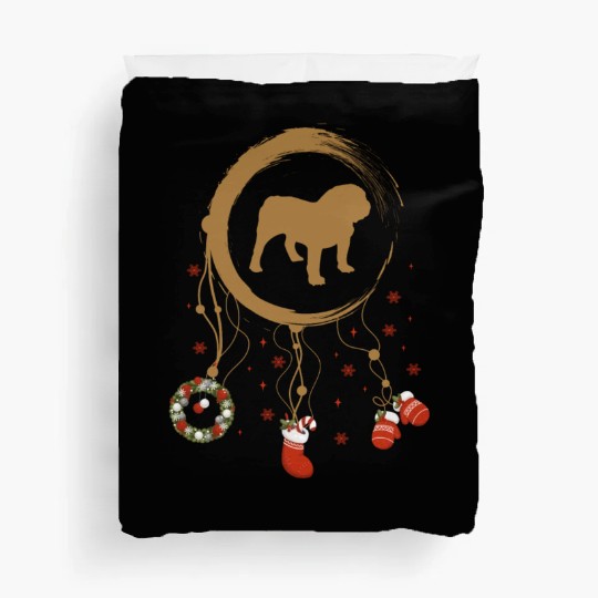 dog dreamcatcher Christmas English bulldog Duvet Covers