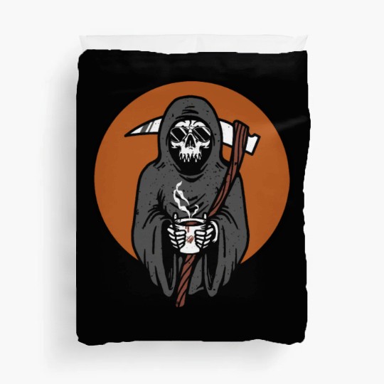 Humorous Grim Reaper Coffee Lover Duvet Covers