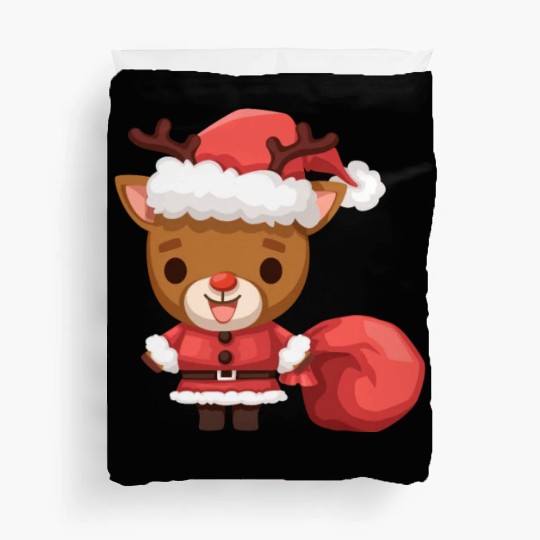 Character santa deer with a variety of poses Duvet Covers