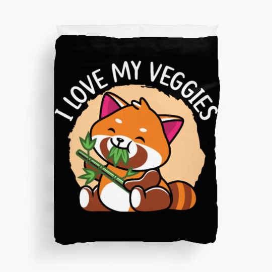 I Love My Veggies Red Panda Bear Whisperer Animal Duvet Covers