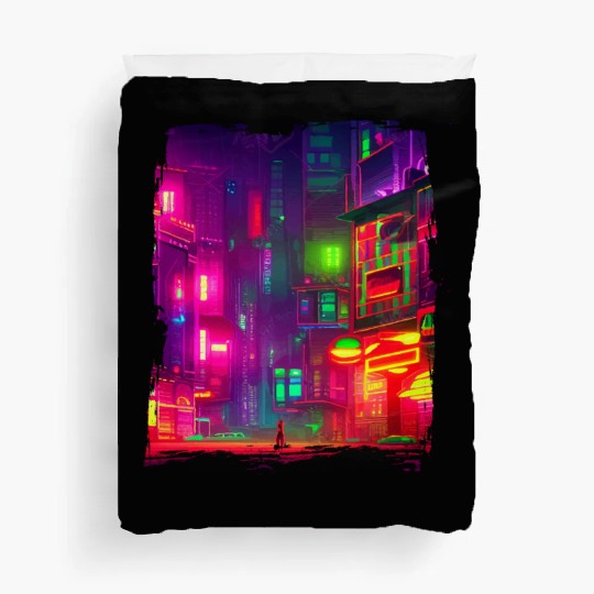 Cool Japanese World Japan Neon City Duvet Covers