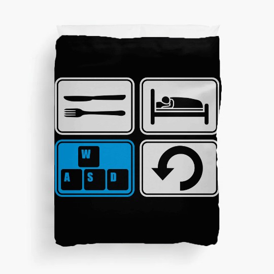 gaming daily repeat computer Duvet Covers