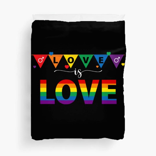 Love is Love Womens Mens Love is Love LGBT V-day Duvet Covers
