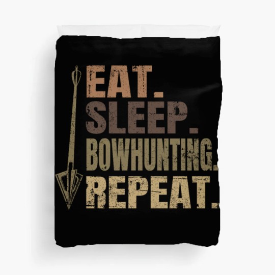 Eat Sleep Bowhunting Repeat Camo Archery Duvet Covers