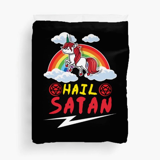 Satan Unicorn Rainbow Metal Music Lover Rock Duvet Covers
