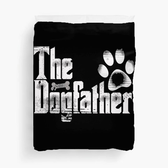 The Dogfather Bone Dog Lover Dad Funny Father'S Da Duvet Covers