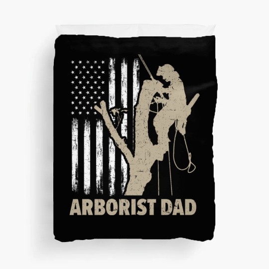 Arborist Dad Logger Patriotic Wood USA Flag Duvet Covers