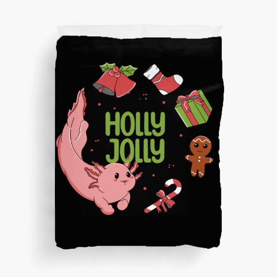 Holly Jolly Axolotl Duvet Covers