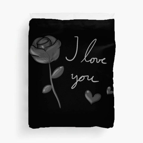 i love you flower hearts Duvet Covers