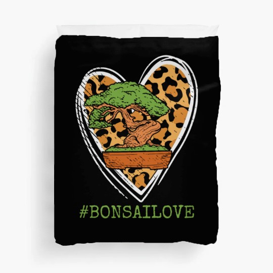 Bonsai Miniature Trees Love Japanese Leopard Heart Duvet Covers