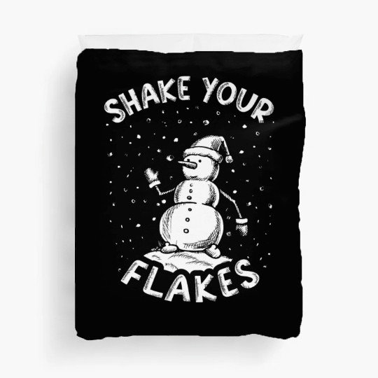 Shake your Flakes Funny Snowman Winter Vintage Duvet Covers