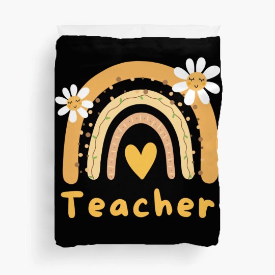 Cute Yellow Floral Teacher Duvet Covers