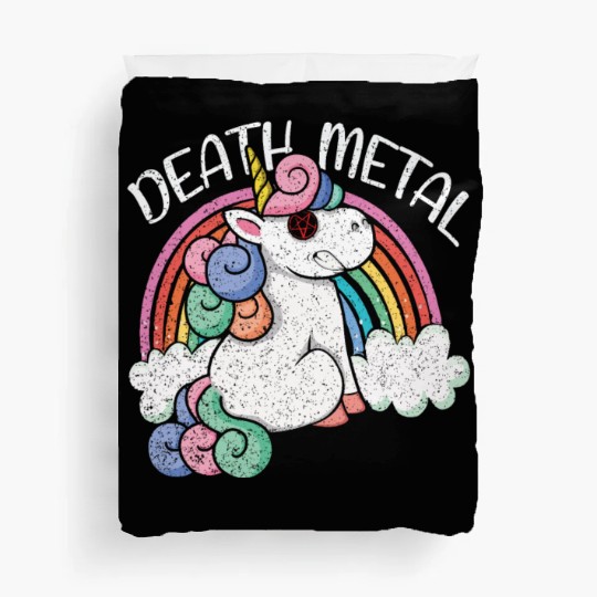 Rainbow Unicorn Satan Love Metal Music Heavy Rock Duvet Covers
