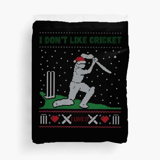 Cricket Is My Love:I Don’t Like Cricket I Love It Duvet Covers