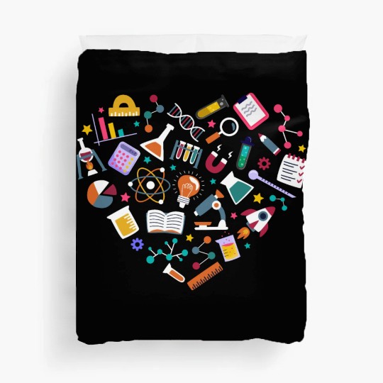 Cute Science Heart Chemistry Biology Physics Duvet Covers