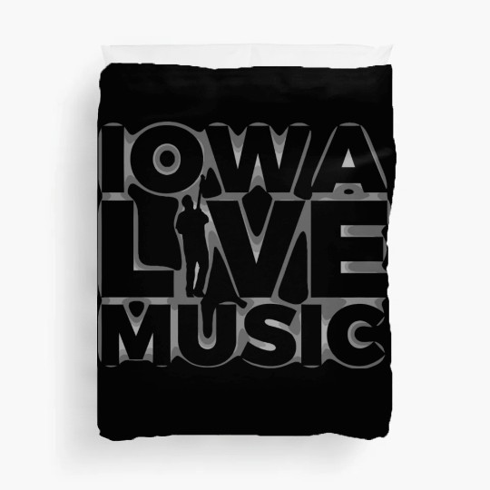 Iowa Live Music Support Gear Ghost Guitar Player Duvet Covers