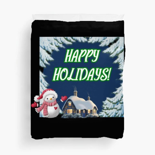 HAPPY HOLIDAYS Green122 Duvet Covers