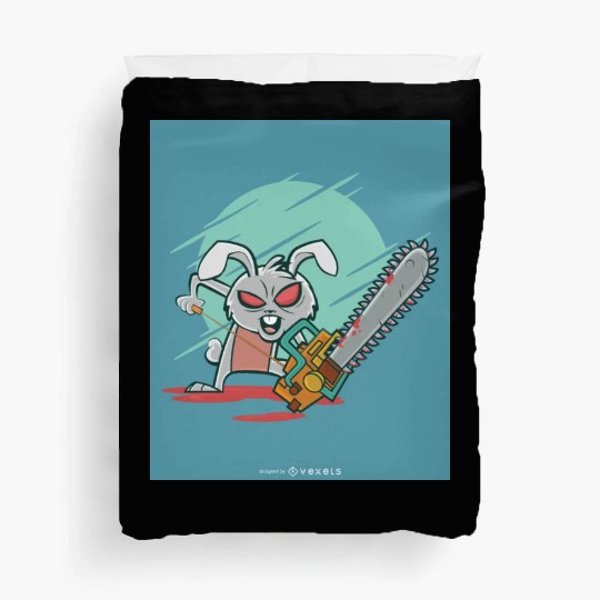 Angry rabbit chainsaw Angry rabbit chainsaw inspir Duvet Covers