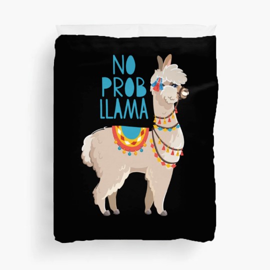 no probllama funny lama comic no problem cute Duvet Covers