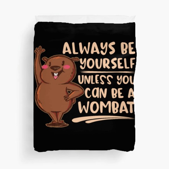 Native Australian Animal Lovers Cute Wombat Duvet Covers