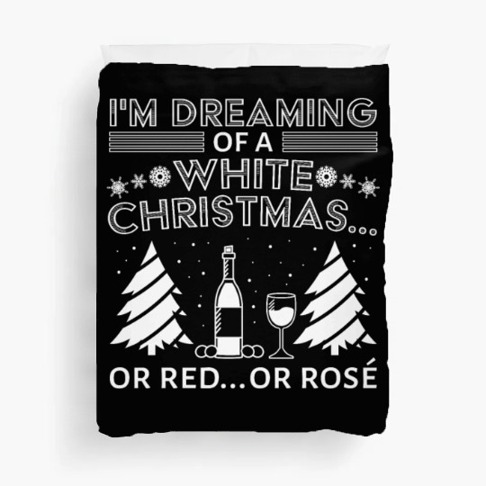White Christmas Wine Merry Christmas Wine Glass Duvet Covers