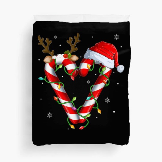 Candy Cane Crew Santa Christmas Lights Xmas Kids Duvet Covers