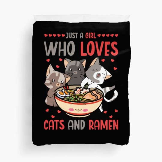 Ramen And Cats Fan Ramen Noodle Soup Duvet Covers