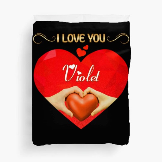 I love you Violet Duvet Covers