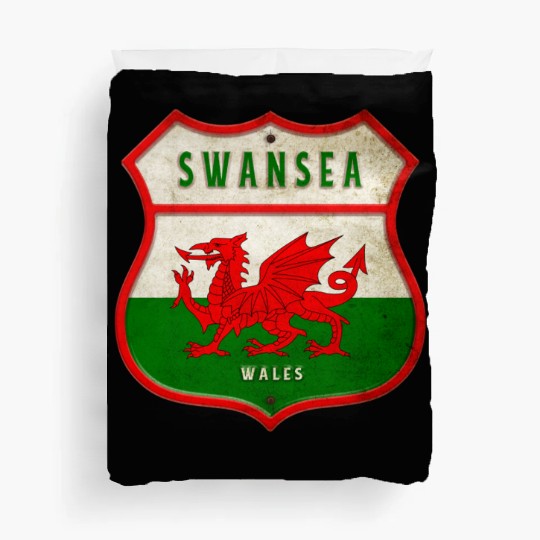 Swansea Wales coat of arms flag design Duvet Covers