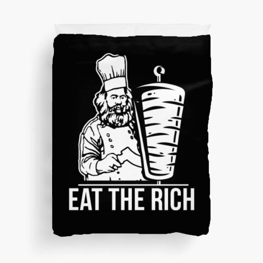 Eat the rich Karl Marx economist Duvet Covers