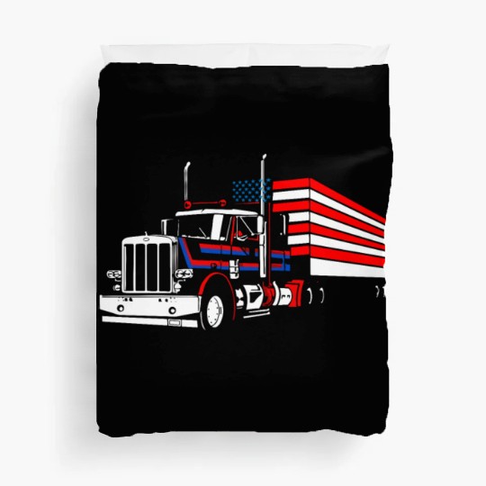 Truck Driver US FLAG, Truck, Trucker Dad Duvet Covers