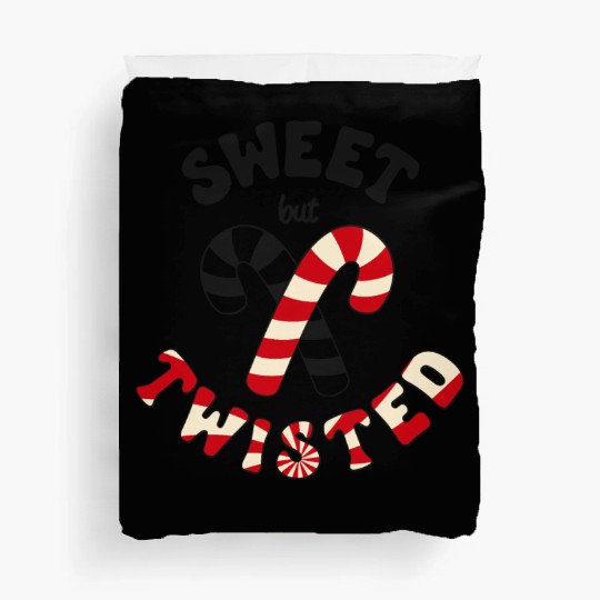 Sweet but twisted candy canes pun Duvet Covers