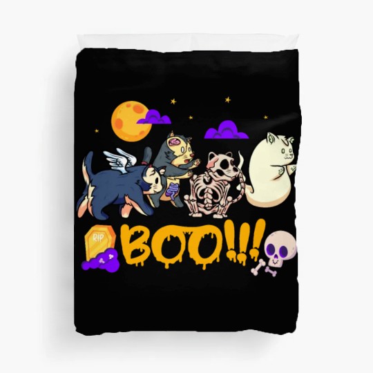 Boo! | Spooky Funny Halloween | Mummy Skeleton Duvet Covers