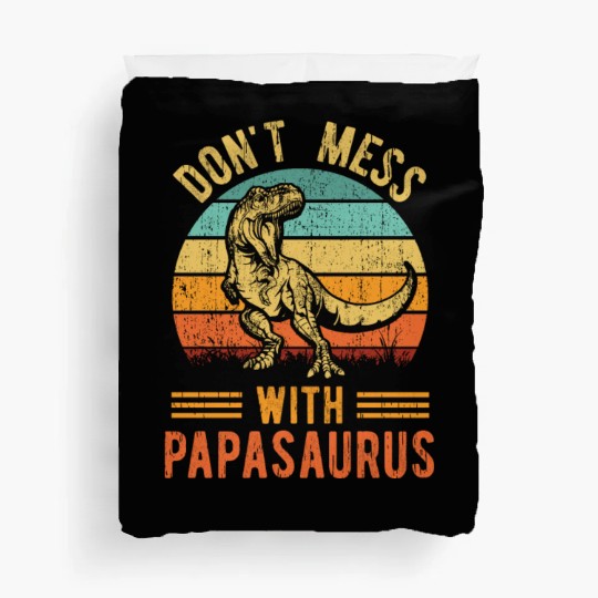 Papa Dad Father Dinosaur Funny Design - Papasaurus Duvet Covers