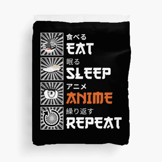 Eat, Sleep, Anime, Repeat - Gift For Christmas Day Duvet Covers