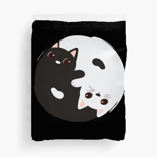 ying yang cat Duvet Covers