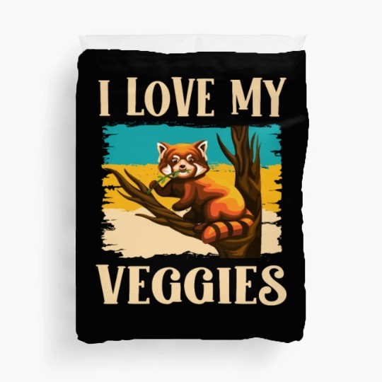 I Love My Veggies Red Panda Zookeeper Wildlife Duvet Covers