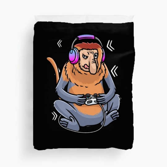 Proboscis Monkey Video Game Gaming Gamer Duvet Covers