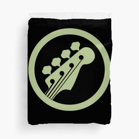 bass guitar green sign Duvet Covers