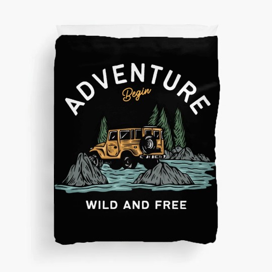 Light Blue Illustration Adventure Duvet Covers