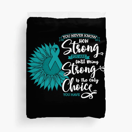Cervical Cancer Awareness Month Teal Sunflower Duvet Covers