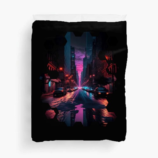 New York Vaporwave Aesthetic Retro Style Love NY Duvet Covers