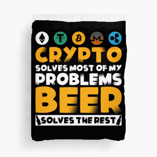 The evolution of money bitcoin btc crypto Duvet Covers