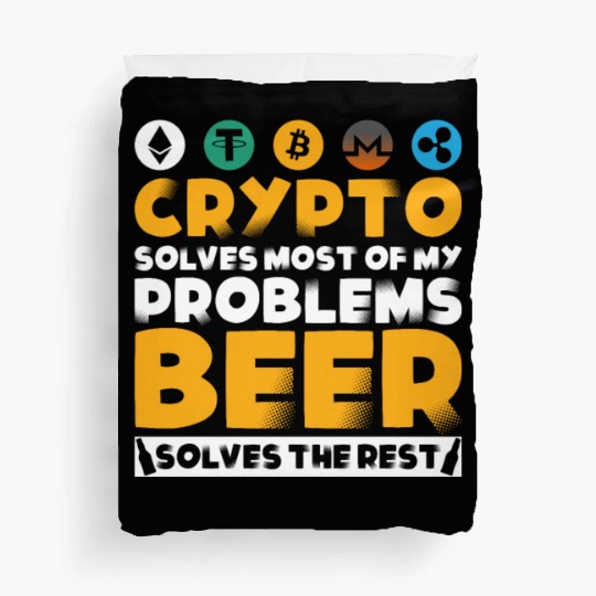 The evolution of money bitcoin btc crypto Duvet Covers